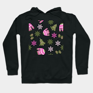 Pink Christmas tree and sweater pattern Hoodie